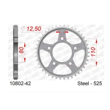 AFAM ЗІРОЧКА ЗАД 4350 42 HONDA CRF 1000 AFRICA TWIN / DCT / ADVENTURE SPORT '16-18 (JTR1332.42) (LANC. 525) КОЛІР СРІБНИЙ