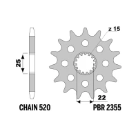 PBR 13/07 ШЕСТЕРНЯ ПЕРІД 2355 14 (LANC. 520) (MADE IN ITALY)