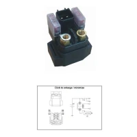 DZE РЕЛЕ СТАРТЕРА YAMAHA YMF 450 KODIAK '18-'20; YXE 700 WOLVERINE '16-'20; YXR 700 VIKING '14-'20; YXR 700 RHINO '08-'13 (OEM 5B4-81940-00) (12V/150A)