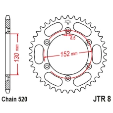 ЗАДНЯ ЗІРКА JR 4500 51 BMWG 450X '08-11 (450051JT) (LANC. 520)