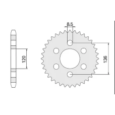 CHT ЗІРОЧКА ЗАД 859 39 (846-39) (JTR846.39) YAMAHA FZS 600 FAZER 96-03