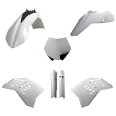 КОМПЛЕКТ ПЛАСТИКА POLISPORT (ПОВНИЙ KIT) KTM SX/SX-F/XC-F '08-'10 В КОМПЛЕКТІ ПЕРЕДНЯ ПАНЕЛЬ (8664400007) І КРИШКИ АМОРТИЗАТОРІВ(8398500002) КОЛІР БІЛИЙ