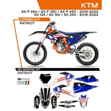 UFO КОМПЛЕКТ НАЛІПОК (OKLEIN) KTM SX/SXF 125/150/250/350/450 '19-'22 PATRIOT КОЛІР ЧОРНИЙ