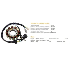 DZE UZWOJENIE ГЕНЕРАТОР STATOR YAMAHA YBR 125 '02-05