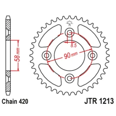 ЗАДНЯ ЗІРКА JR 4463 37 HONDA CRF 50 '04-20'; XR 50 '00-04' (446337JT) (LANC.420)