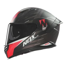 NOX ШОЛОМ INTEGRALNY (ПОВНИЙ FACE) Z БЛЕНДА N401 CROWER КОЛІР ЧОРНИЙ/ЧЕРВОНИЙ МАТОВА РОЗМІР XL