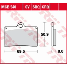 TRW LUCAS ZF КОЛОДКИ ДИСКОВІ ТОРМОЗНІ KH095 ORGANIC APRILIA RS4 125 '11-'16, DUCATI MONSTER 600 '94-'98, KTM DUKE 620 '94-'98, MOTO GUZZI CALIFORNIA 1100 '98-'05, V11 '97-'01, YAMAHA TZR 125 '91-'95, SZR 660 '95-'98 ПЕРІД