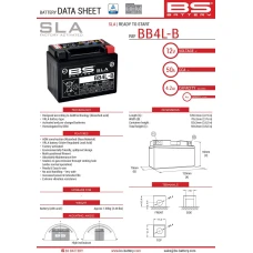 BS АКУМУЛЯТОР BB4L-B (FA) (YB4L-B) 12V 4AH 120X70X92 BEZOBSLUGOWY - ZALANY (50A) (8)