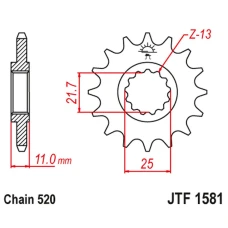 ПЕРЕДНЯ ЗІРКА JR CHT 566M 17 YAMAHA YZF R6 '99-20',FZ6 '04-09' (566M17JT) (LANC. 520) КОНВЕРСІЯ