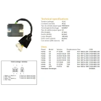 DZE РЕГУЛЯТОР НАПРУГИ HONDA CB1300 97-01 (SC38, SC40), VFR800 98-99 (31600-MBG-305) (SH6890A)