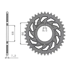SUNSTAR ЗІРОЧКА ЗАД 468 46 KAWASAKI BN 125 ELIMINATOR '98-'09 (JTR468.46) (LANC. 428) (46846JT)