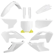 POLISPORT КОМПЛЕКТ ПЛАСТІКОВ (ПОВНИЙ KIT) HUSQVARNA TC/FC '23-'25 W КОМПЛЕКТІ TABLICA ПЕРІД (8671700001) I КРИШКИ AMORTYZAROROW (8352500001) КОЛІР БІЛИЙ