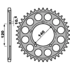 ЗАДНЯ ЗІРКА PBR 4409 42 C45 SUZUKI GSXR 1000 (01-06) (JTR1800.42) (LANC. 530)