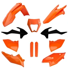 POLISPORT КОМПЛЕКТ ПЛАСТІКОВ (ПОВНИЙ KIT) KTM EXC/EXC-F TPI '17-'19 W КОМПЛЕКТІ ЗАХИСТ ФАРИ (8666800006) I КРИШКИ АМОТРТИЗАТОРІВ (8398600001) КОЛІР КОЛІР ПОМАРАНЧ OEM