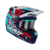 LEATT (НОВИНКА 2023) ШОЛОМ MOTO 8.5 V23 (+ ОКУЛЯРИ VELOCITY 5.5 ПОДАРОК) HELMET KIT ROYAL КОЛІР GRANATOWY/CZERWONY/NIEBIESKI РОЗМІР XL (61-62 CM)