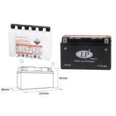 LANDPORT АКУМУЛЯТОР YT7B-BS 12V 6,5AH 150X65X93 BEZOBSLUGOWY - ELEKTROLIT OSOBNO (6) UE2019/1148