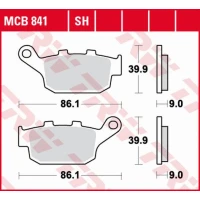 TRW LUCAS КОЛОДКИ ДИСКОВІ ТОРМОЗНІ KH496 SINTER STREET HONDA CBF 500 / CB 500 X / CBR 500 13-, CB 650 F / CBR 600 14-, NC 750 14-, KAWASAKI VERSYS 650 15-, Z 750 11-14, Z 800 13-17, SUZUKI SFV 650 GLADIUS 09-16, ЗАД