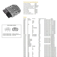DZE РЕГУЛЯТОР НАПРУГИ BMW S1000RR 08-12, R1200 GS 13-15, DUCATI 1200, TRIUMPH, KAWASAKI, YAMAHA, HONDA, MOSFET (50A)